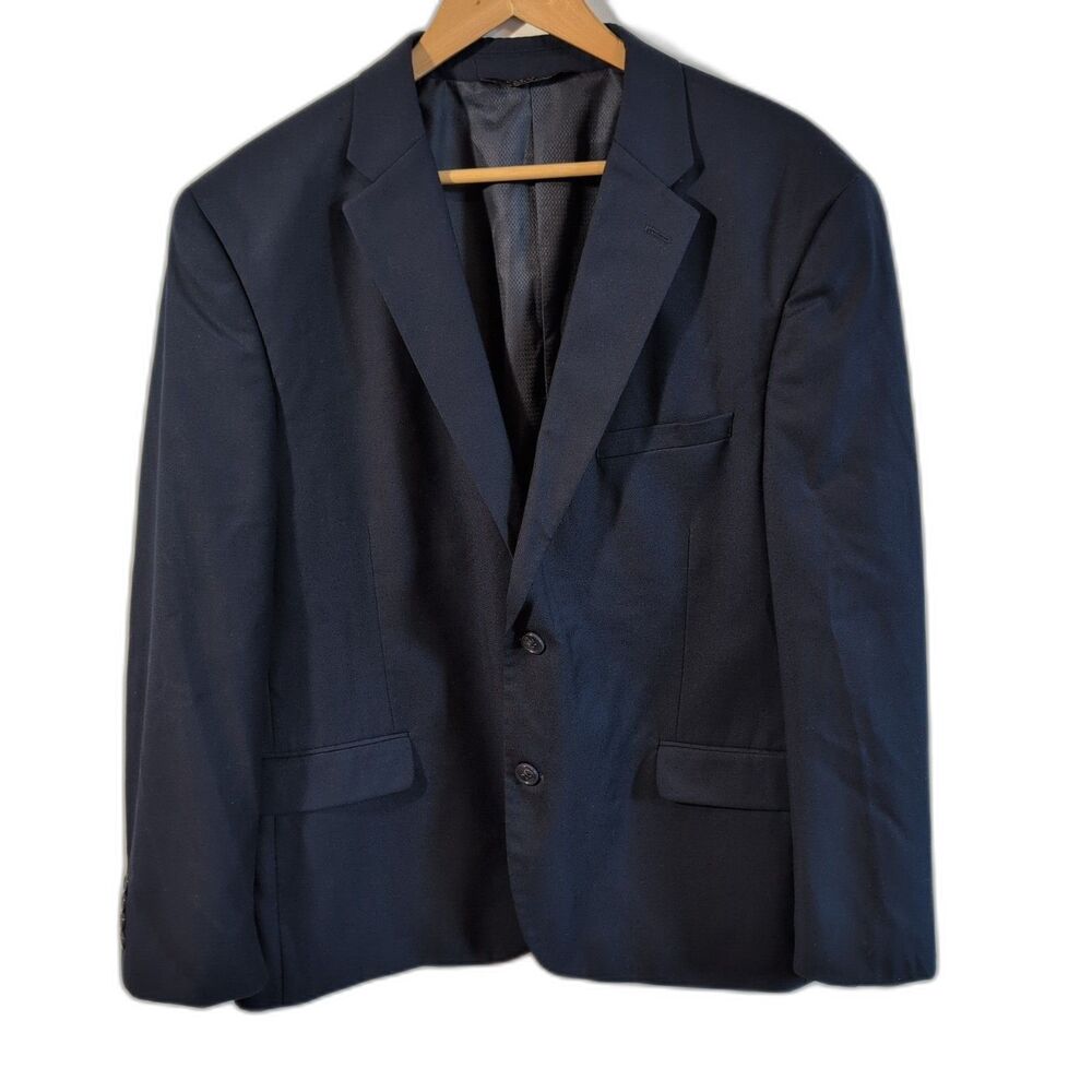 Caravelli Suit Jacket Blazer Men's 44S Midnight Blue Oxford 2B Superior 150's